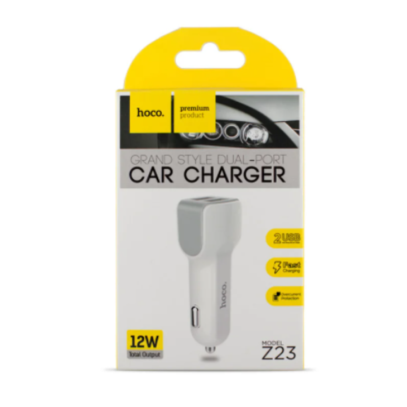 Зарядка Адаптер HOCO Z23 GRAND 12V ((2USB/12W)) (25/250шт) Зарядка Адаптер HOCO Z23 GRAND 12V ((2USB/12W)) (25/250шт)