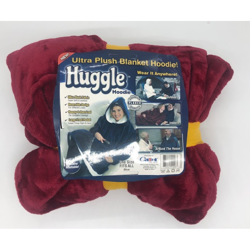 Плед з капюшоном Huggle Hoodie (Синій/Срібний/Бордовий)/ART-0330