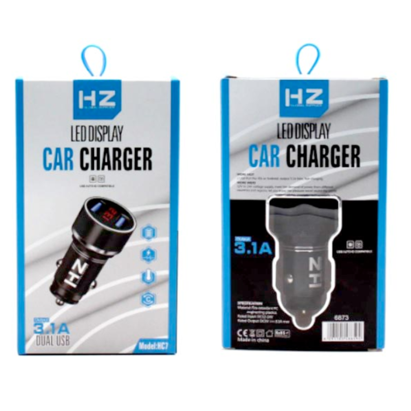 Заряджання Адаптер CAR USB HC7 (Вольтметр-3.1) HZ Global Supplier